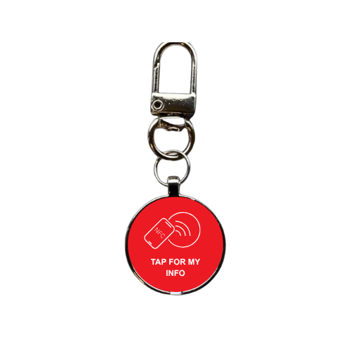 Red FindPal Pet Tag – Smart NFC Tag for Lost & Found Pets