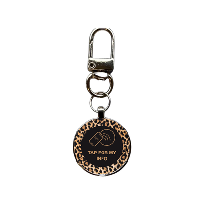 Leopard Print FindPal Pet Tag – Stylish Smart Tag for Lost Pet Recovery