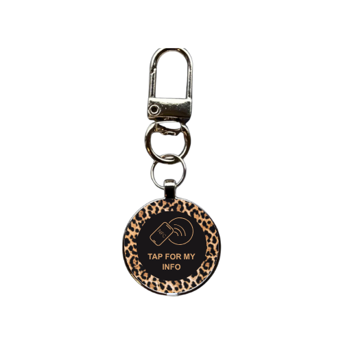 Leopard Print FindPal Pet Tag – Stylish Smart Tag for Lost Pet Recovery
